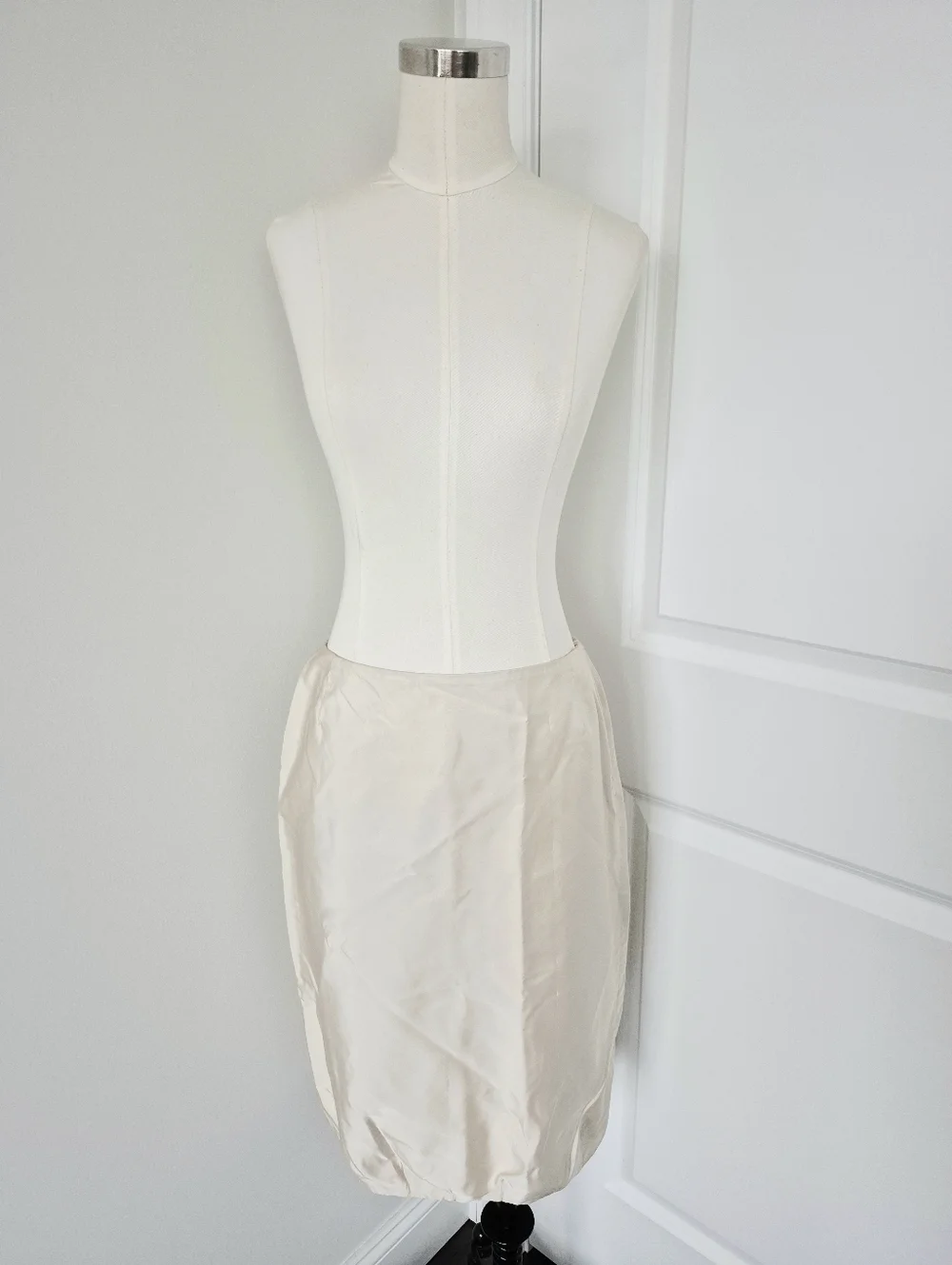Vtg Prada Italy Talc Radzimir Silk Skirt Classic Party Retro Spring Summer Y2K - Picture 2 of 15